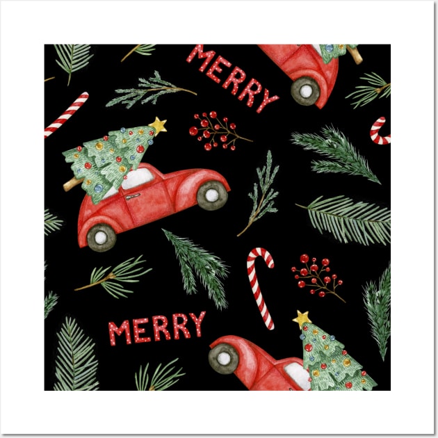 Christmas Pattern - Merry Christmas Wall Art by MadeBySerif